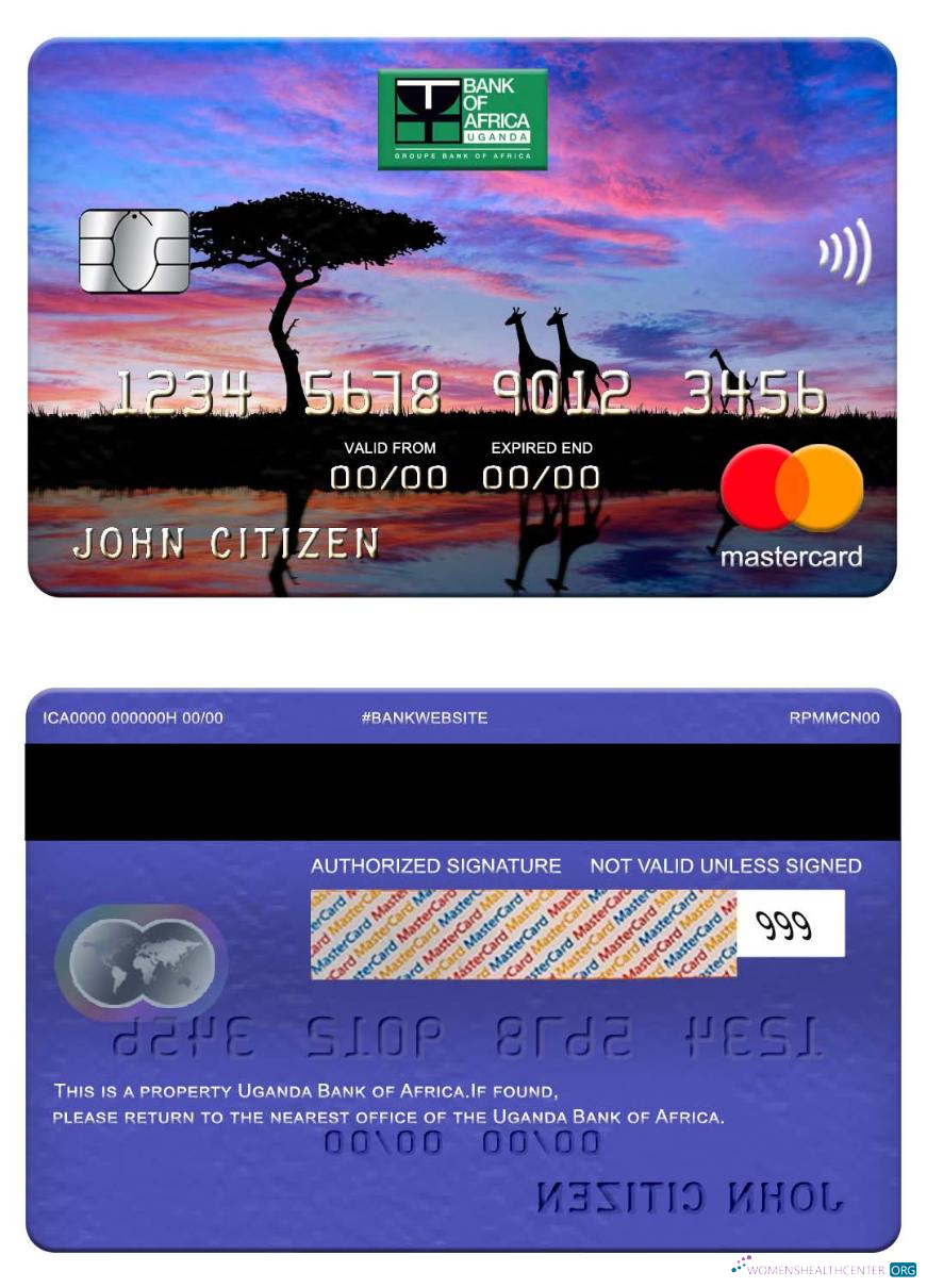 Download Uganda Bank of Africa mastercard Photoshop template